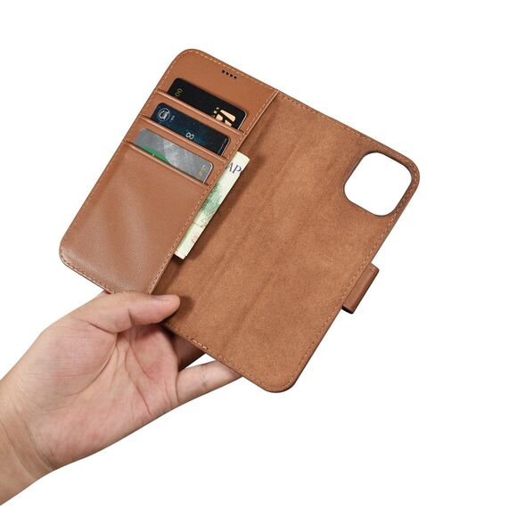 iCarer Wallet Case 2in1 case iPhone 14 leather cover with flap Anti-RFID brown (WMI14220725-BN) | Techbox