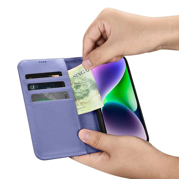 iCarer Wallet Case 2in1 Cover iPhone 14 Plus Anti-RFID Leather Flip Case Light Purple (WMI14220727-LP) - Apple Cases - Cases - Techbox