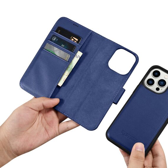 iCarer Wallet Case 2in1 Cover iPhone 14 Pro Leather Flip Case Anti-RFID blue (WMI14220726-BU) - Apple Cases - Cases - Techbox