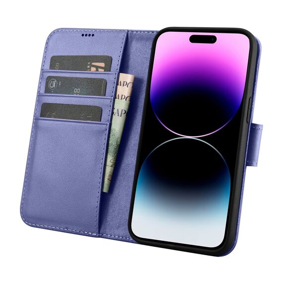 iCarer Wallet Case 2in1 Cover iPhone 14 Pro Max Leather Flip Cover Anti-RFID Light Purple (WMI14220728-LP) - Apple Cases - Cases - Techbox
