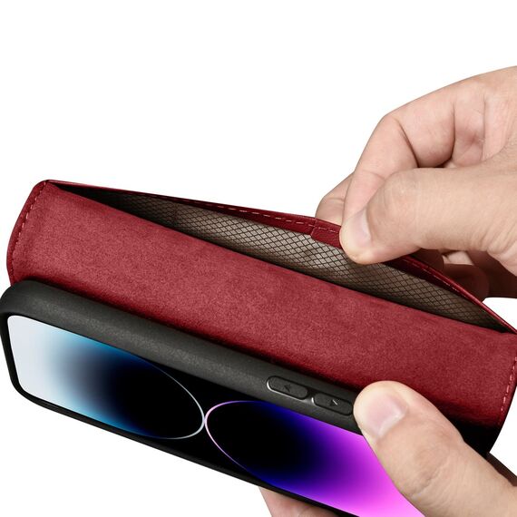 iCarer Wallet Case 2in1 Cover iPhone 14 Pro Max Leather Flip Cover Anti-RFID Red (WMI14220728-RD) | Techbox