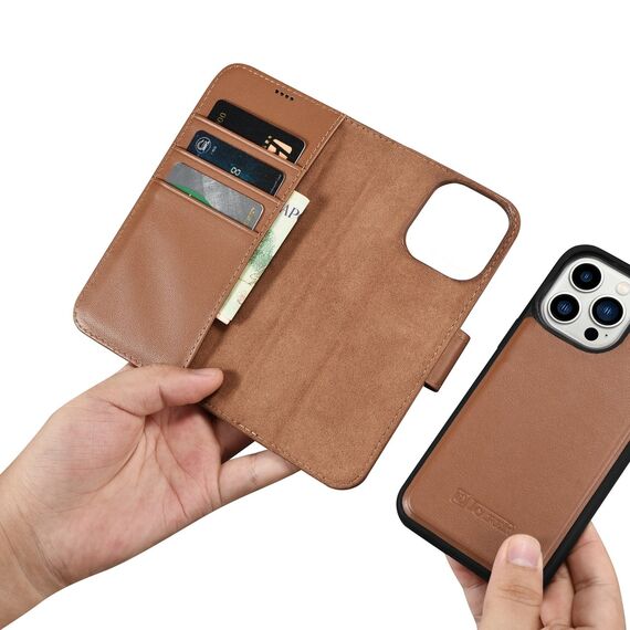 iCarer Wallet Case 2in1 iPhone 14 Pro Leather Flip Case Anti-RFID brown (WMI14220726-BN) - Apple Cases - Cases - Techbox