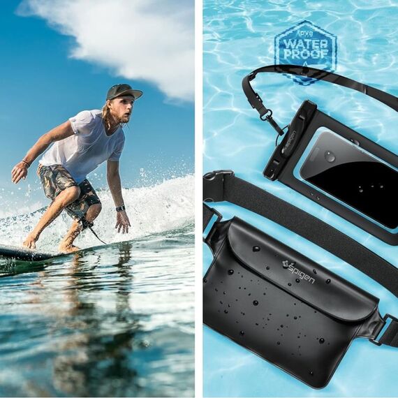 Spigen A621 UNIVERSAL WATERPROOF CASE & WAIST BAG BLACK - Universal Cases - Cases - Techbox