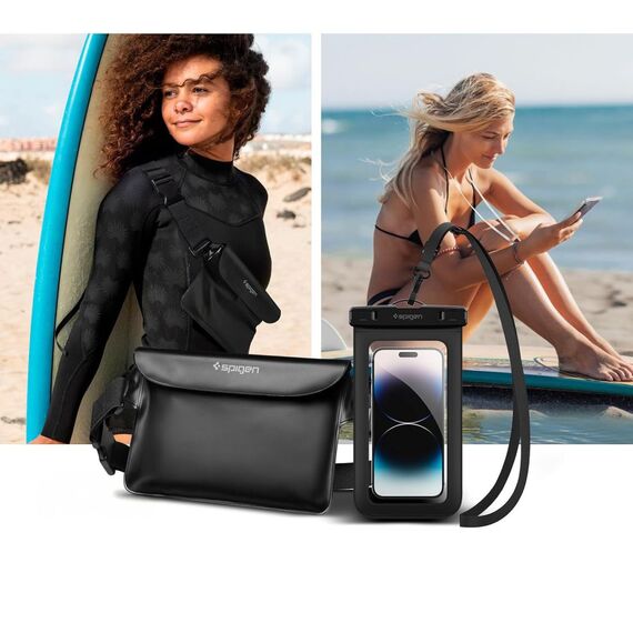 Spigen A621 UNIVERSAL WATERPROOF CASE & WAIST BAG BLACK - Universal Cases - Cases - Techbox
