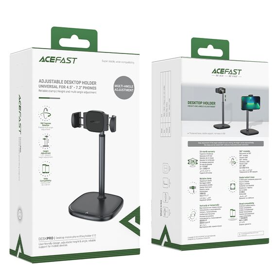 Acefast stand stand telescopic phone holder black (E12) - Smartphone Holders - Smartphones - Techbox