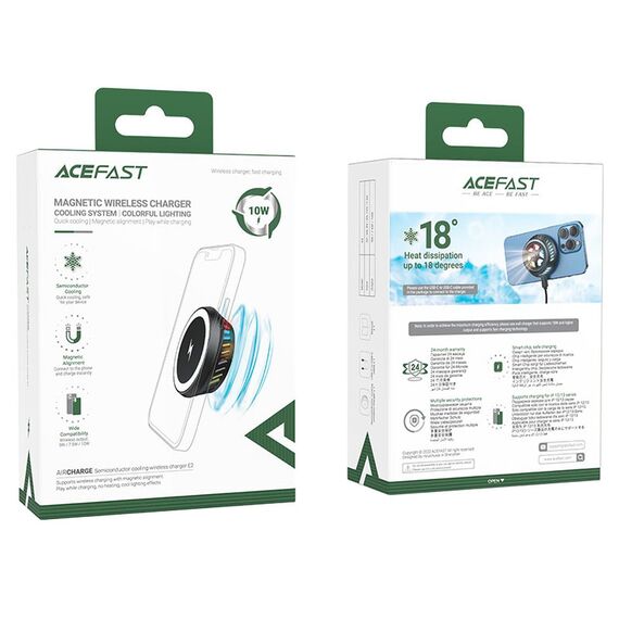 Acefast wireless induction charger with dark gray (E2) cooling system - Wireless Chargers - Smartphone Chargers - Techbox