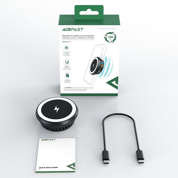 Acefast wireless induction charger with dark gray (E2) cooling system - Wireless Chargers - Smartphone Chargers - Techbox