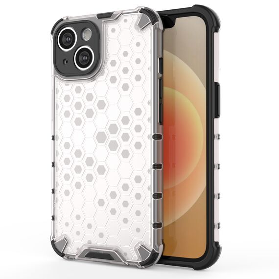 Honeycomb case for iPhone 14 Plus armored hybrid cover transparent | Techbox