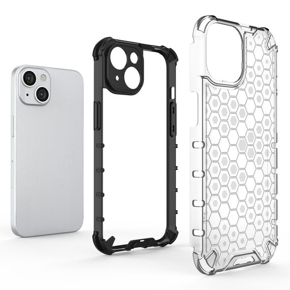 Honeycomb case for iPhone 14 Plus armored hybrid cover transparent | Techbox