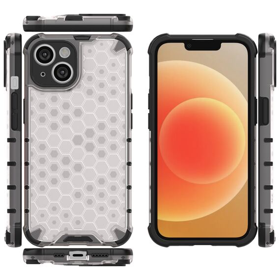 Honeycomb case for iPhone 14 Plus armored hybrid cover transparent | Techbox
