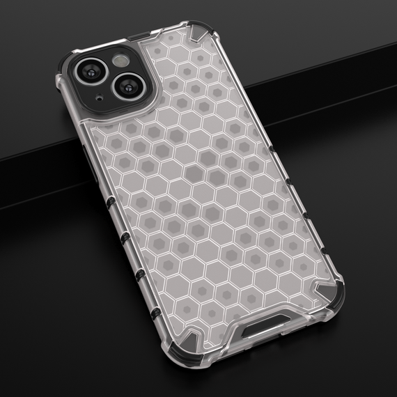 Honeycomb case for iPhone 14 Plus armored hybrid cover transparent | Techbox