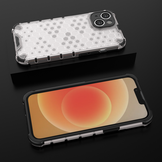 Honeycomb case for iPhone 14 Plus armored hybrid cover transparent | Techbox