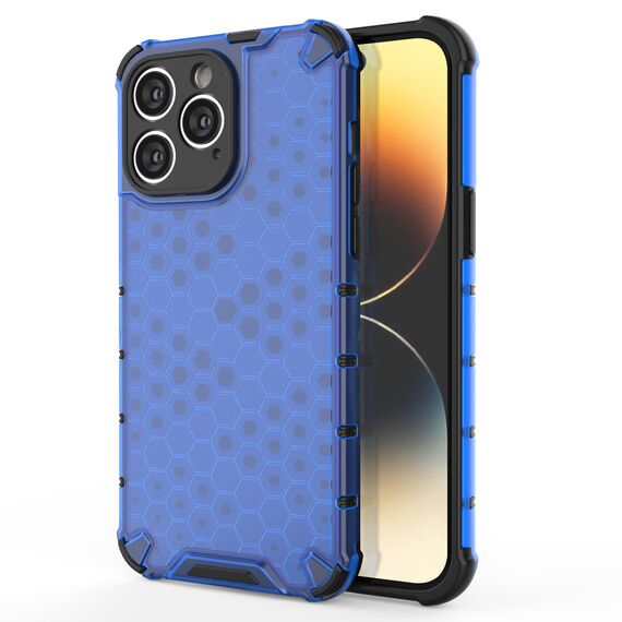 Honeycomb case for iPhone 14 Pro armored hybrid cover blue | Techbox