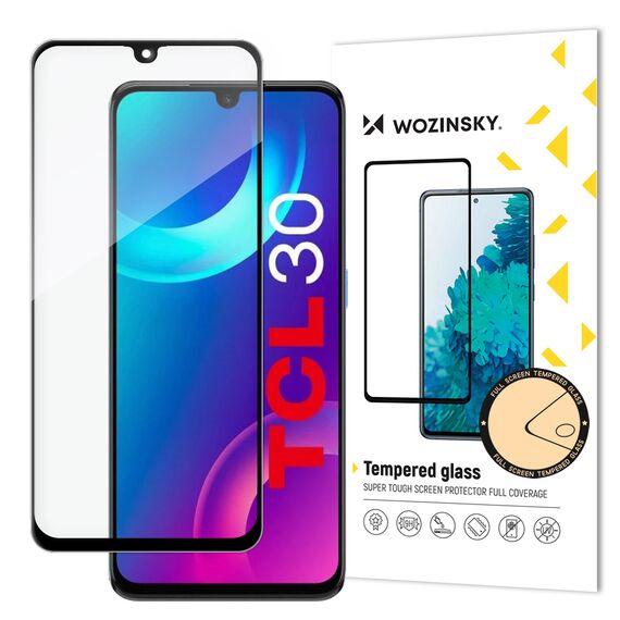 Wozinsky super durable Full Glue tempered glass full screen with Case Friendly TCL 30 black frame - Rest Brands - Screen & Camera Protection - Techbox