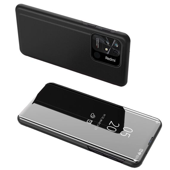 Clear View Case cover for Xiaomi Redmi 10C cover with a flap black | Techbox