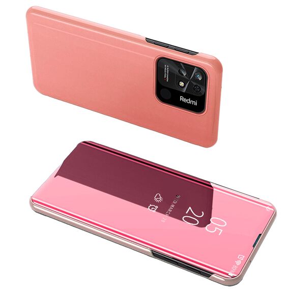 Clear View Case cover for Xiaomi Redmi 10C cover with a flap pink | Techbox