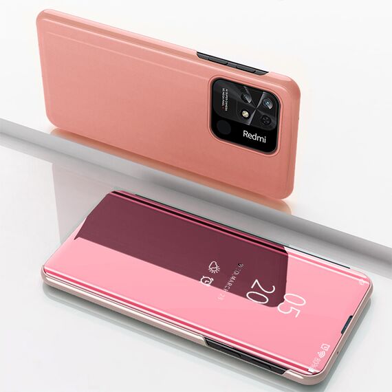 Clear View Case cover for Xiaomi Redmi 10C cover with a flap pink | Techbox
