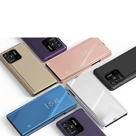 Clear View Case cover for Xiaomi Redmi 10C cover with a flap pink | Techbox