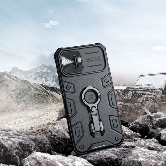 Nillkin CamShield Armor Pro Case iPhone 14 Plus armored cover with camera cover ring stand blue | Techbox