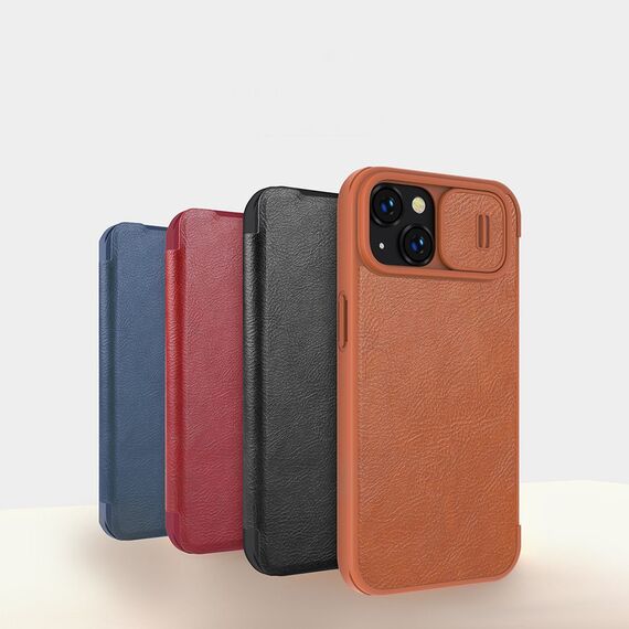 Nillkin Qin Leather Pro Case iPhone 14 Plus Camera Cover Holster Cover Flip Case Black | Techbox