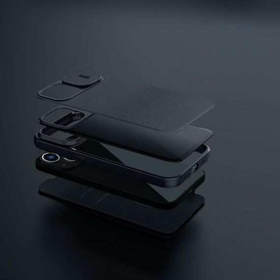 Nillkin Qin Leather Pro Case iPhone 14 Plus Camera Cover Holster Cover Flip Case Black | Techbox