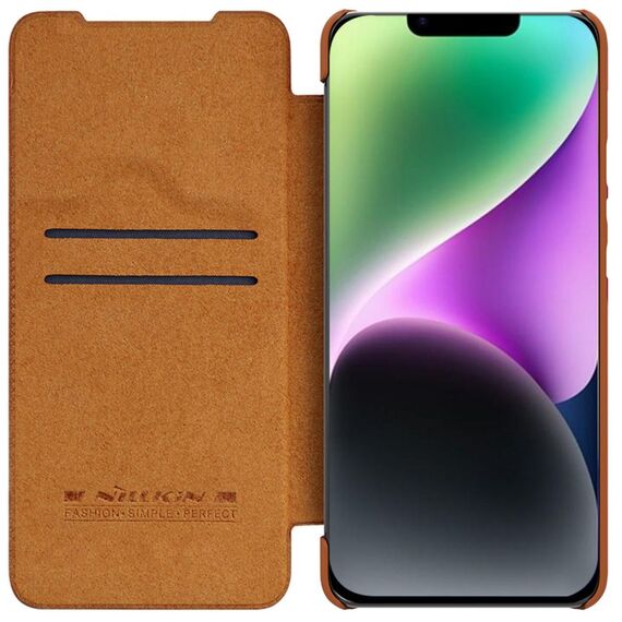 Nillkin Qin Leather Pro Case iPhone 14 Plus Camera Cover Holster Cover Flip Case Brown | Techbox