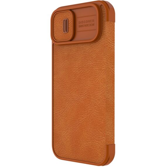 Nillkin Qin Leather Pro Case iPhone 14 Plus Camera Cover Holster Cover Flip Case Brown | Techbox