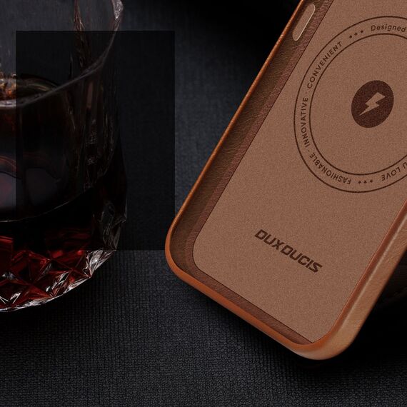 Dux Ducis Naples iPhone 14 Plus case magnetic leather MagSafe case brown | Techbox