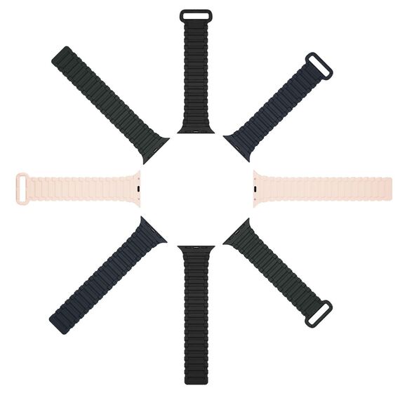 Dux Ducis Strap (Armor Version) Strap for Apple Watch SE, 8, 7, 6, 5, 4, 3, 2, 1 (41, 40, 38 mm) Magnetic Silicone Band Bracelet Black Orange - Accessories - Smartwatches & Accessories - Techbox