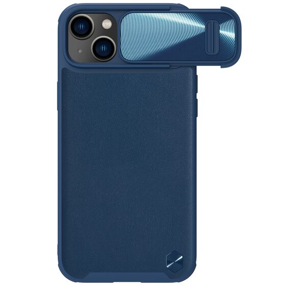 Nillkin CamShield Leather S Case iPhone 14 Plus case with camera cover blue | Techbox
