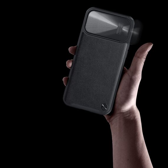 Nillkin CamShield Leather S Case iPhone 14 Pro Max case with camera cover black | Techbox