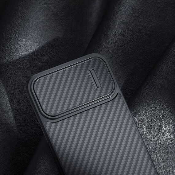 Nillkin Synthetic Fiber S Case iPhone 14 case with camera cover, black | Techbox