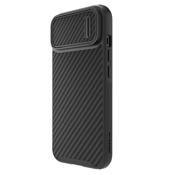 Nillkin Synthetic Fiber S Case iPhone 14 Plus case with camera cover, black | Techbox