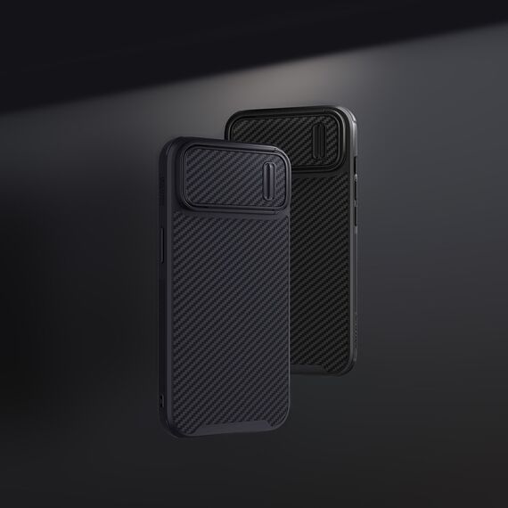 Nillkin Synthetic Fiber S Case iPhone 14 Plus case with camera cover, black | Techbox