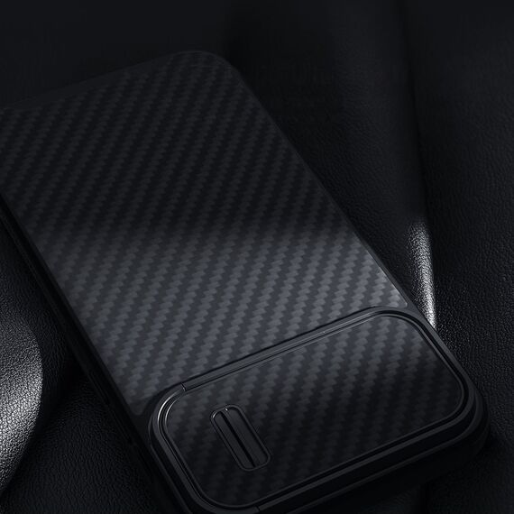 Nillkin Synthetic Fiber S Case iPhone 14 Plus case with camera cover, black | Techbox