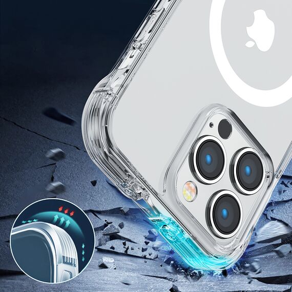 Joyroom Magnetic Defender Magnetic Case for iPhone 14 Plus Armored Case with Hooks Stand Clear (MagSafe Compatible) - Apple Cases - Cases - Techbox