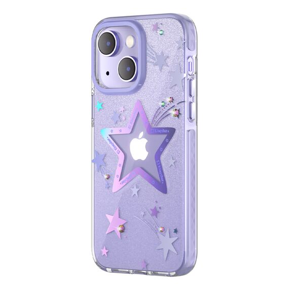Kingxbar Heart Star Series case for iPhone 14 Plus cover back cover purple star - Apple Cases - Cases - Techbox