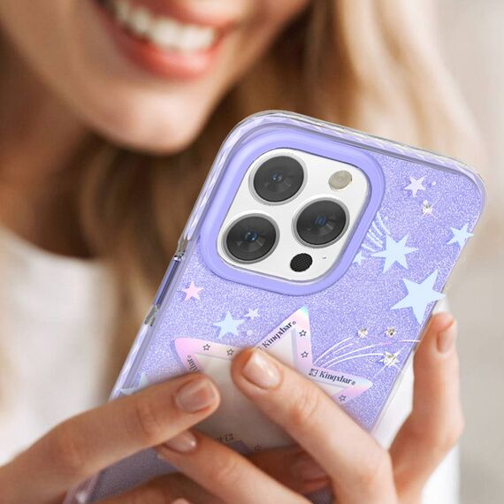 Kingxbar Heart Star Series case for iPhone 14 Plus cover back cover purple star - Apple Cases - Cases - Techbox