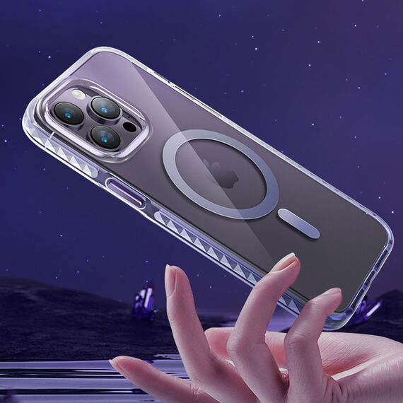 Kingxbar PQY Ice Crystal Series magnetic case for iPhone 14 Plus MagSafe gray - Apple Cases - Cases - Techbox