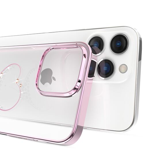 Silicone case with Swarovski crystals Kingxbar Wish Series for iPhone 14 Plus - pink | Techbox