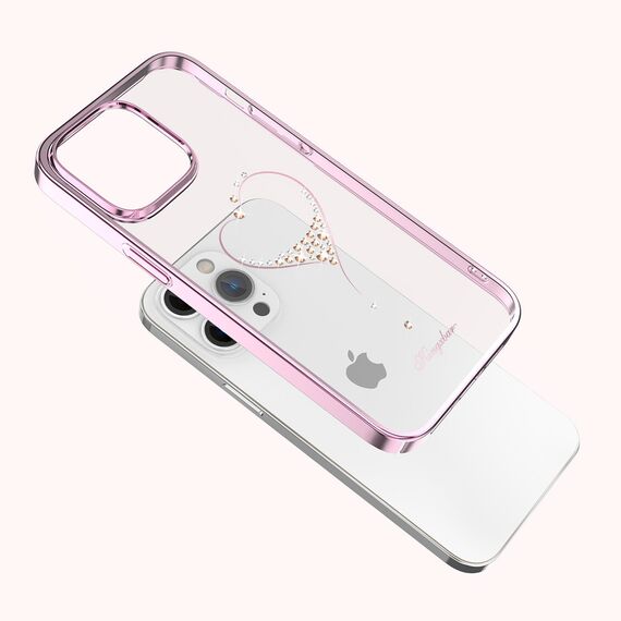 Silicone case with Swarovski crystals Kingxbar Wish Series for iPhone 14 Plus - pink | Techbox