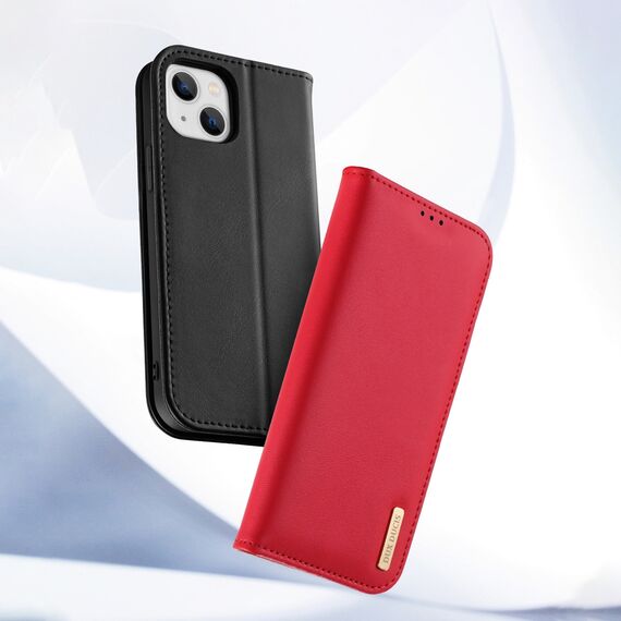 Dux Ducis Hivo Leather Flip Cover Genuine Leather Wallet for Cards and Documents iPhone 14 Plus Black | Techbox