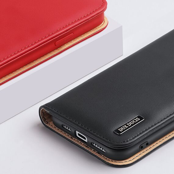 Dux Ducis Hivo Leather Flip Cover Genuine Leather Wallet for Cards and Documents iPhone 14 Plus Black | Techbox