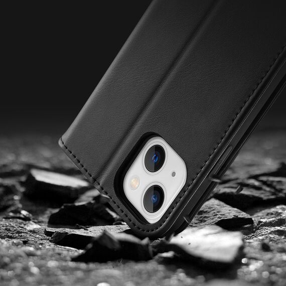 Dux Ducis Hivo Leather Flip Cover Genuine Leather Wallet for Cards and Documents iPhone 14 Plus Black | Techbox
