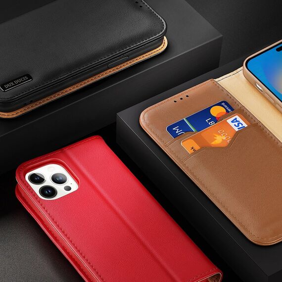 Dux Ducis Hivo Leather Flip Cover Genuine Leather Wallet for Cards and Documents iPhone 14 Pro Brown | Techbox