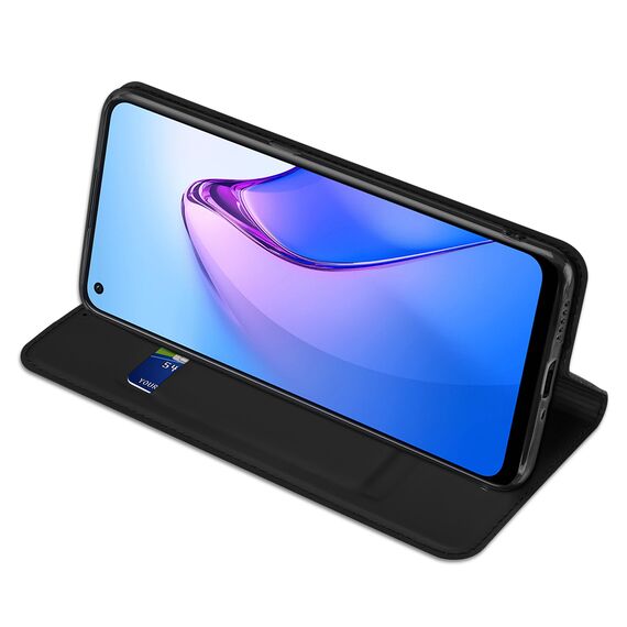 Dux Ducis Skin Pro case for Oppo Reno 8 flip cover card wallet stand black | Techbox