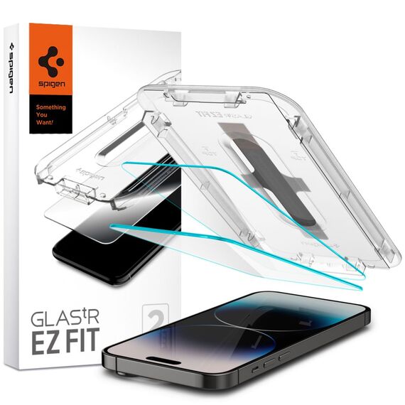 TEMPERED GLASS Spigen GLAS.TR "EZ FIT" 2-PACK IPHONE 14 PRO MAX CLEAR - Apple iPhone - Screen & Camera Protection - Techbox