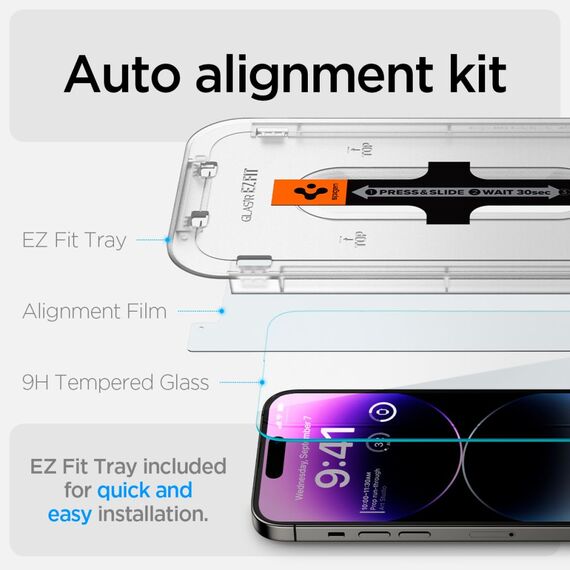 TEMPERED GLASS Spigen GLAS.TR "EZ FIT" 2-PACK IPHONE 14 PRO MAX CLEAR - Apple iPhone - Screen & Camera Protection - Techbox