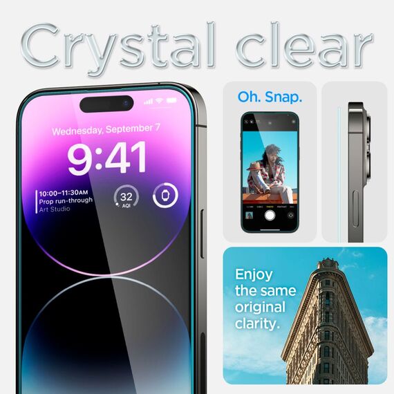 TEMPERED GLASS Spigen GLAS.TR "EZ FIT" 2-PACK IPHONE 14 PRO MAX CLEAR - Apple iPhone - Screen & Camera Protection - Techbox