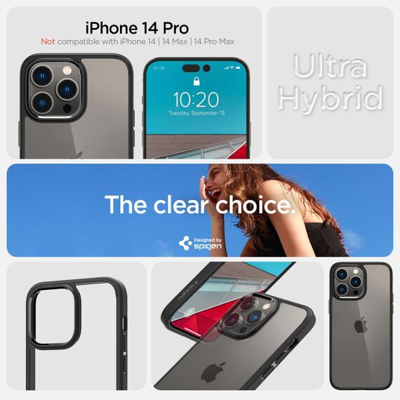 Spigen Ultra Hybrid iPhone 14 Pro Case - Matte Black | Techbox